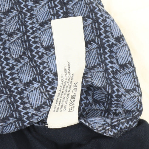 FatFace Women's Blue Geometric T-Shirt Size 8
