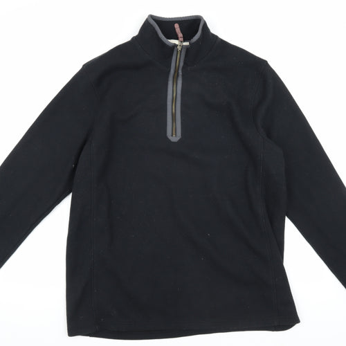 Mountain Warehouse Men's Black 1/4 Zip Sweatshirt L