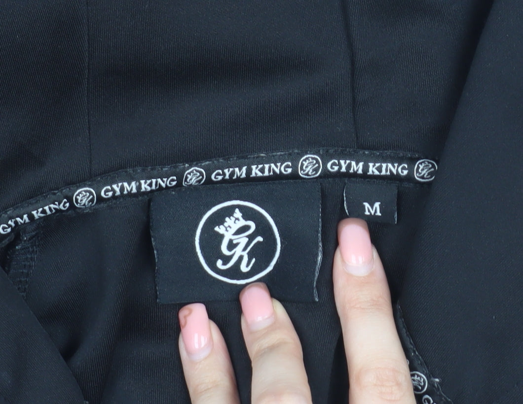 Gym King Men's Black Hooded Zip Jacket Size M