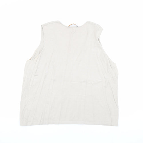Windsmoor Women's Beige Plus Tank Top - Size L+, Embroidered