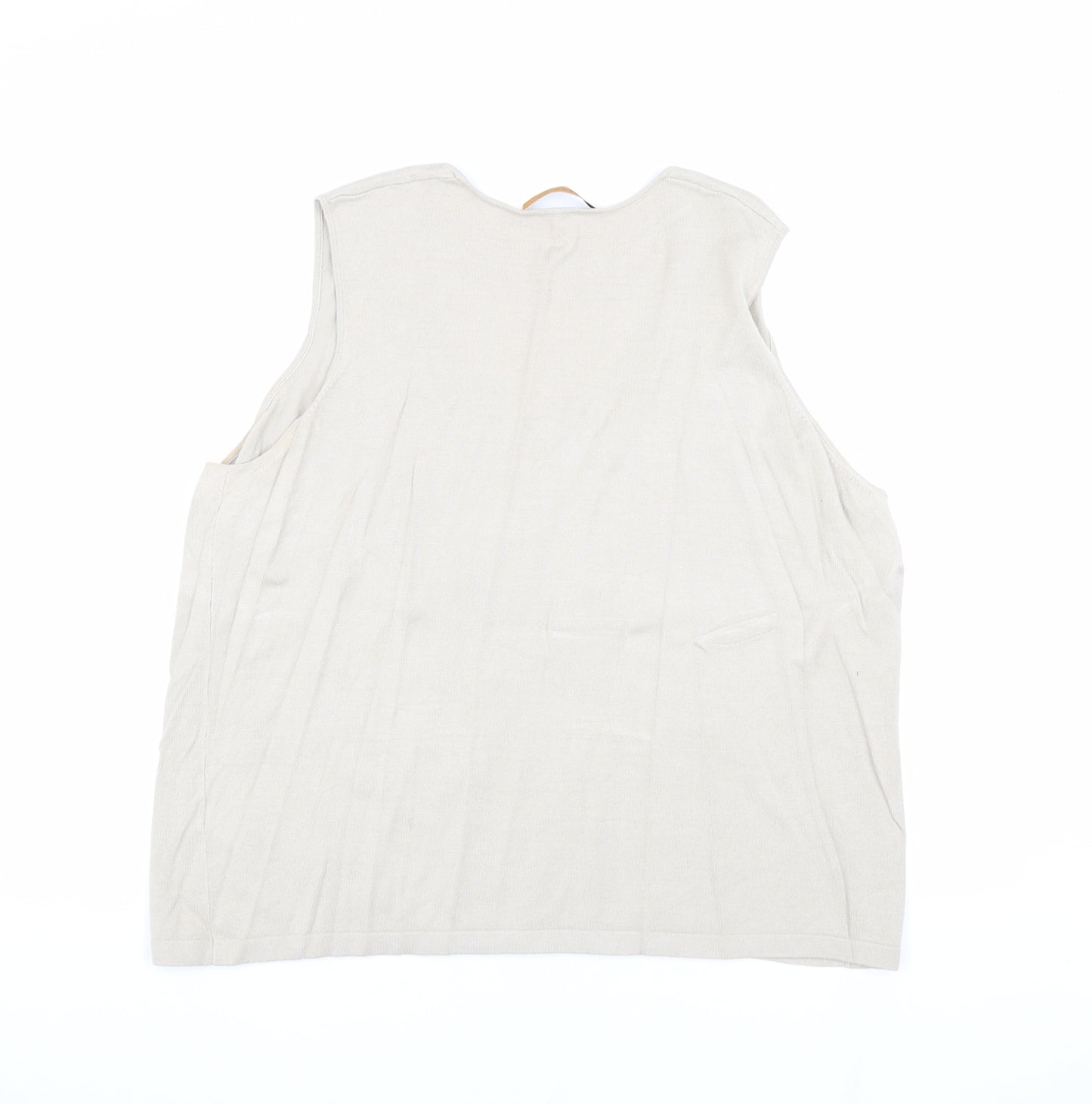 Windsmoor Women's Beige Plus Tank Top - Size L+, Embroidered