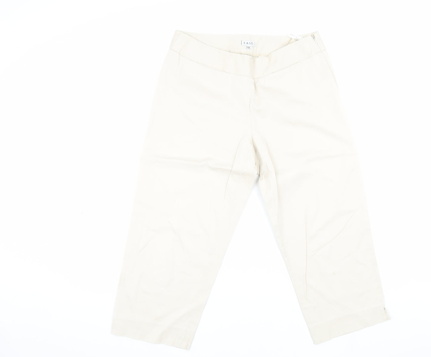 East Women's Beige Cropped Trousers Size 12