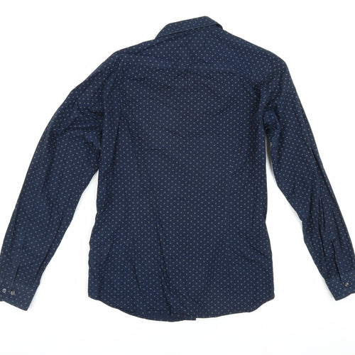 Jack & Jones Men's Blue Graphic Shirt, M, Button-Up