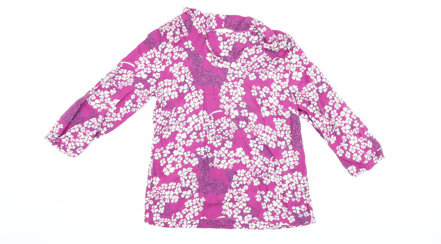 White Stuff Women's Purple Floral Blouse Size 10