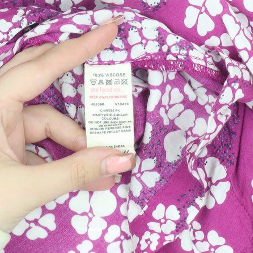 White Stuff Women's Purple Floral Blouse Size 10