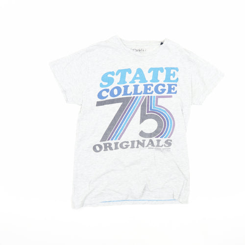 Jack & Jones Men's Grey College Theme T-Shirt, Size S