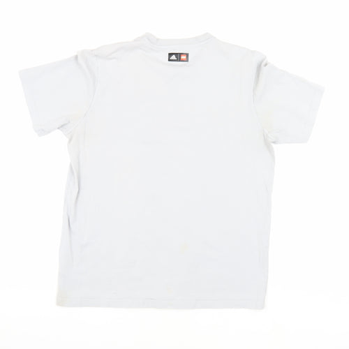 Adidas Men's White Graphic T-Shirt, Size M, Sporty Style