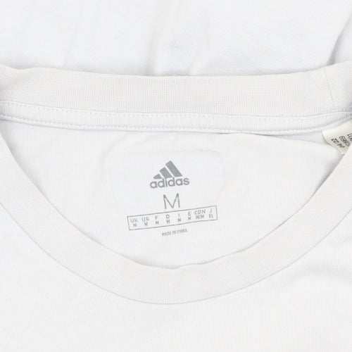 Adidas Men's White Graphic T-Shirt, Size M, Sporty Style