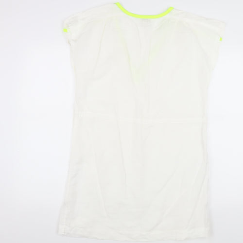 J.Crew Women's White Shift Dress, Size S, Linen Blend