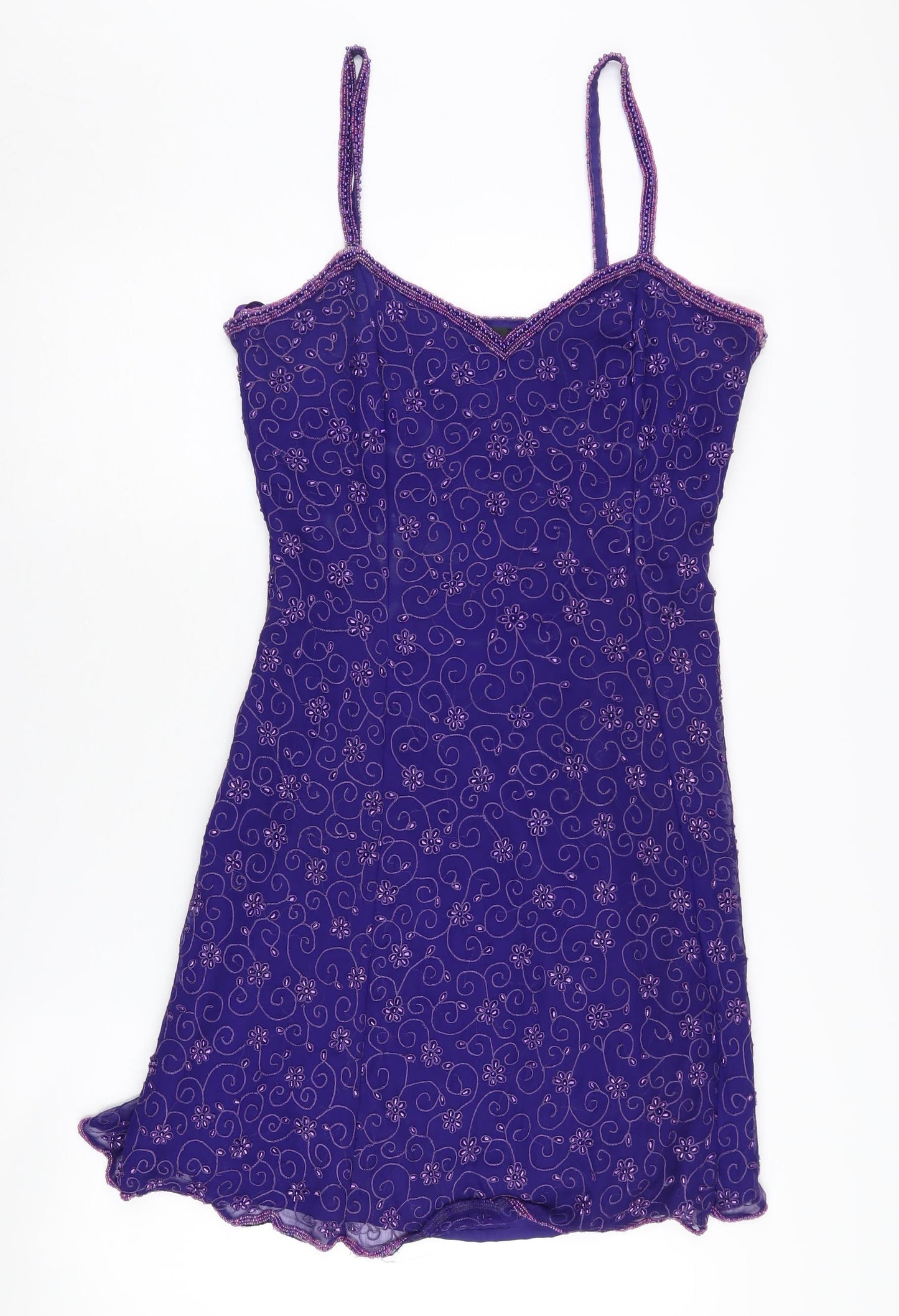 Monsoon Women's Purple Silk Slip Dress Size 12