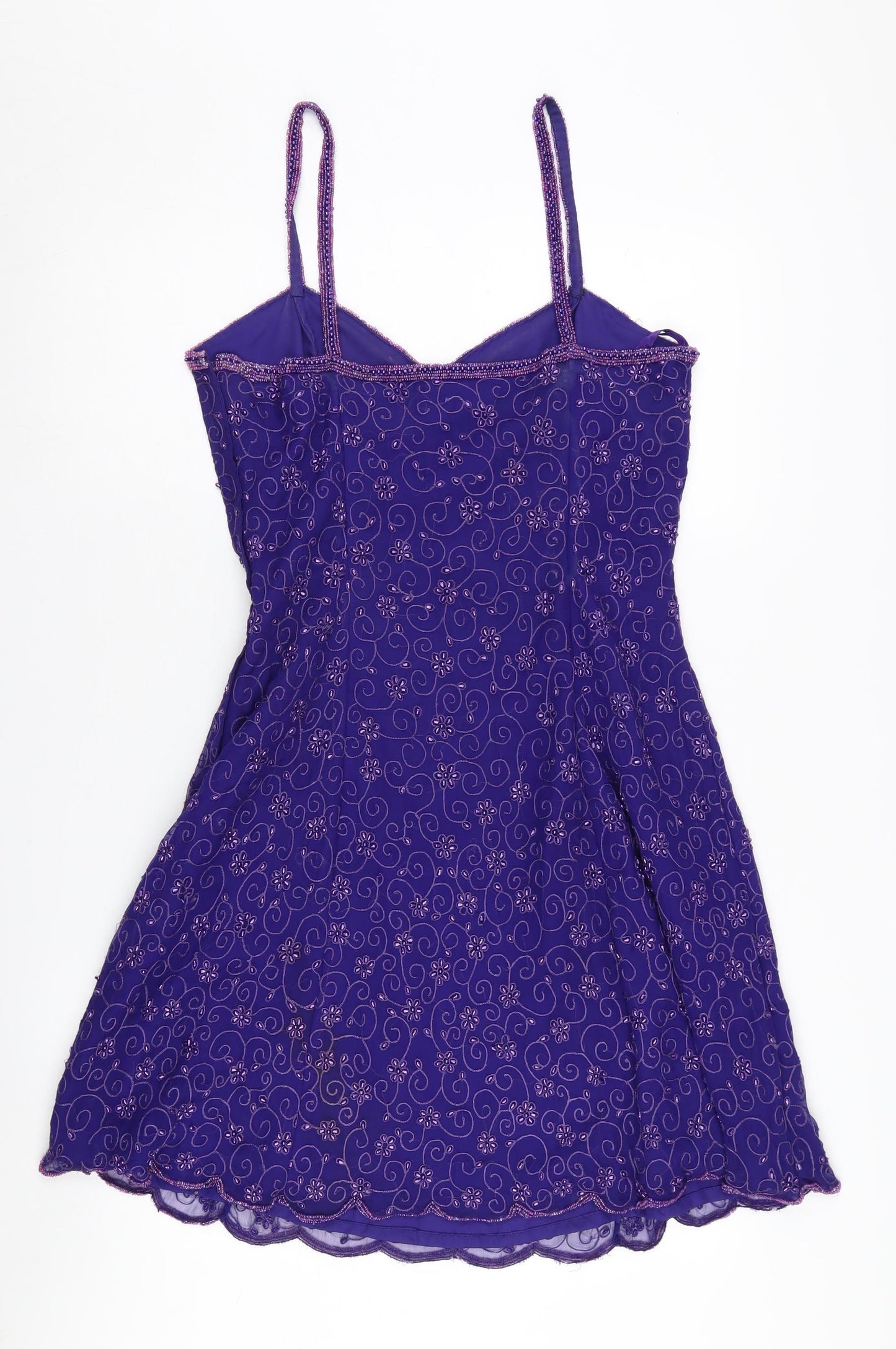 Monsoon Women's Purple Silk Slip Dress Size 12