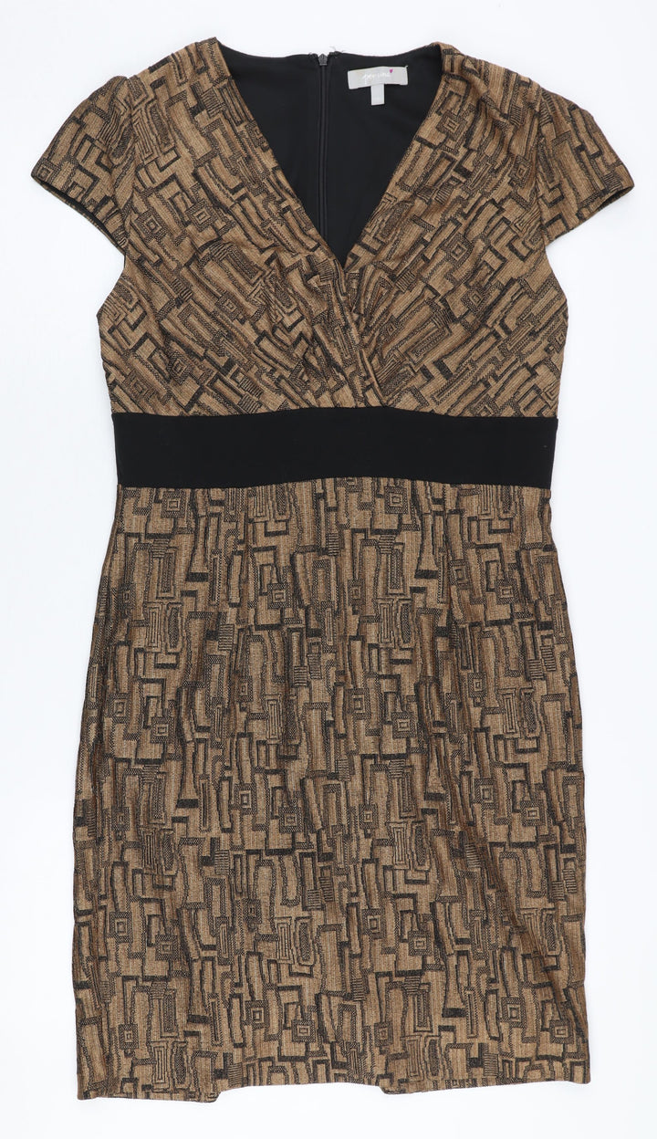 Marks and Spencer Women's V-Neck Geometric Dress Size 14