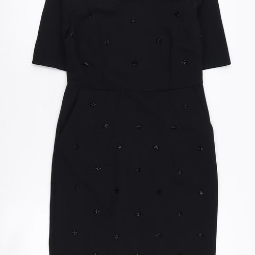 Lands' End Women's Black Beaded Sheath Dress Size 10