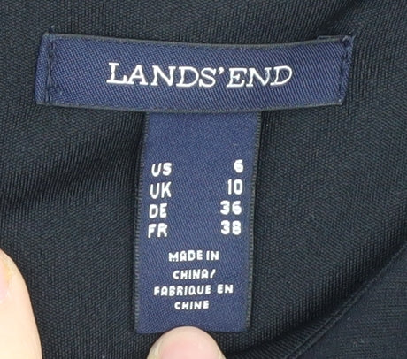 Lands' End Women's Black Beaded Sheath Dress Size 10