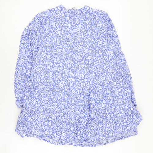 Kaisely Girls Floral Blue Dress, Long Sleeve, 6-7 Years, Perfect