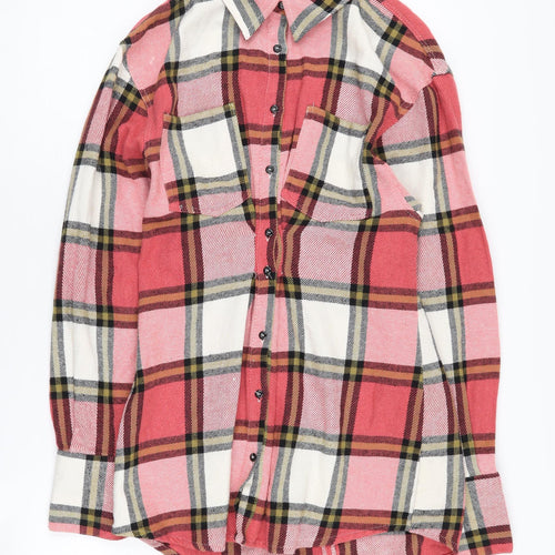 Zara Women's XS Red Plaid Button-Up Shirt