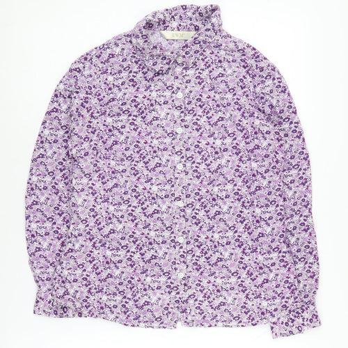 EWM Women's Purple Floral Button-Up Shirt Size 12