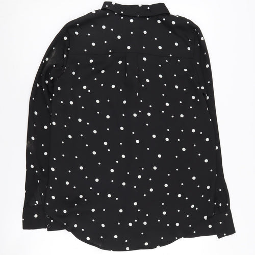H&M Women's Black Polka Dot Long Sleeve Blouse