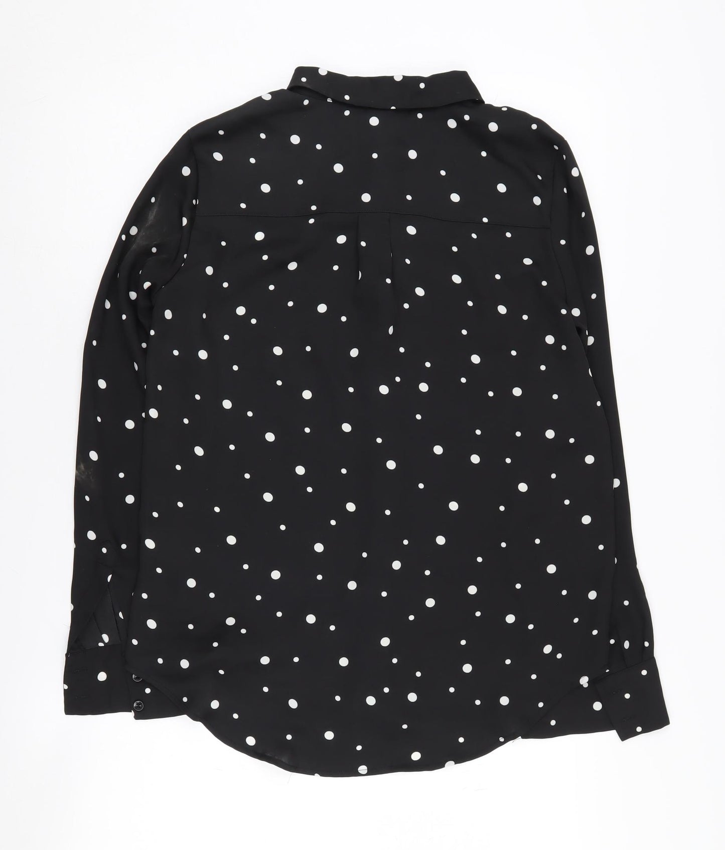 H&M Women's Black Polka Dot Long Sleeve Blouse