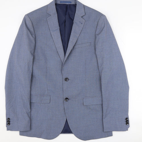 M&S Men's Blue Regular Fit Blazer, Size 38R