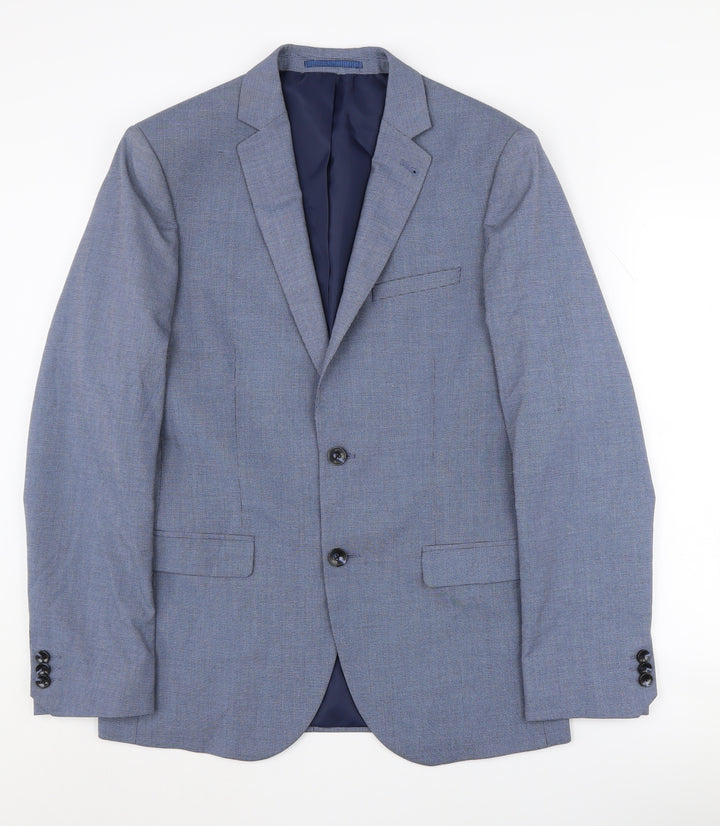M&S Men's Blue Regular Fit Blazer, Size 38R