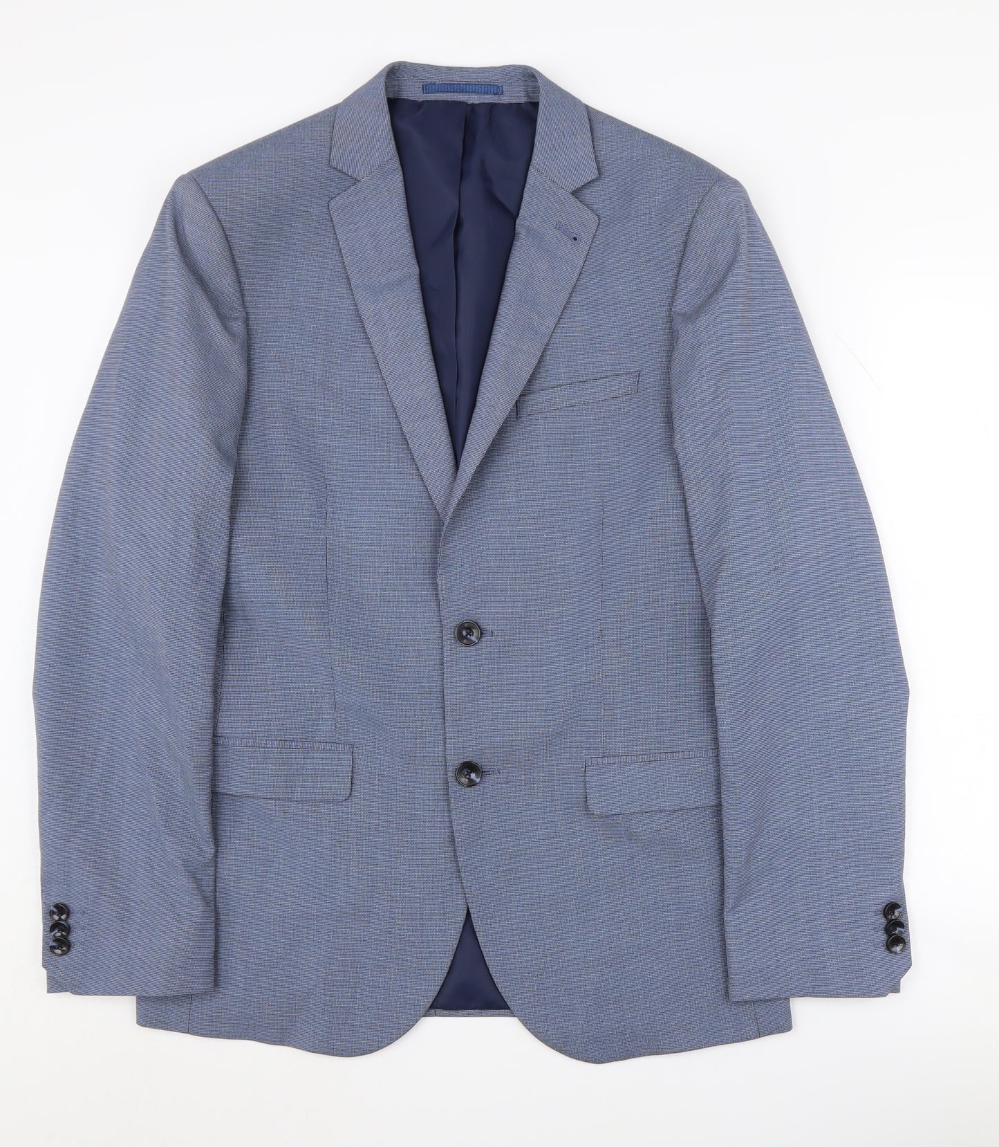 M&S Men's Blue Regular Fit Blazer, Size 38R