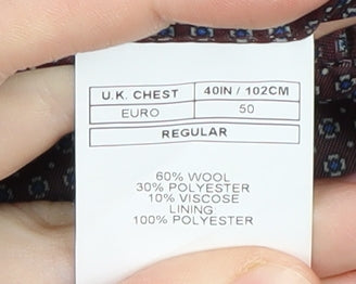 Moss London Men’s Grey Wool Blazer, Size 40, Regular Fit