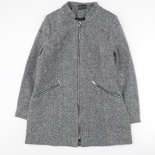 BREAL Women's Black Tweed Coat Size 14 Full Zip