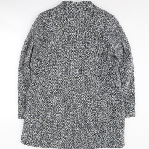 BREAL Women's Black Tweed Coat Size 14 Full Zip