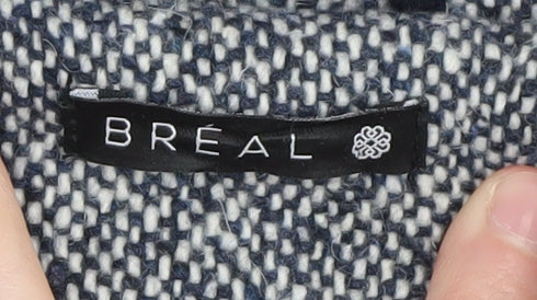 BREAL Women's Black Tweed Coat Size 14 Full Zip