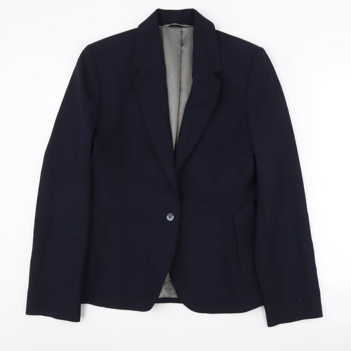 Next Women's Black Blazer UK 12 One-Button Regular Fit