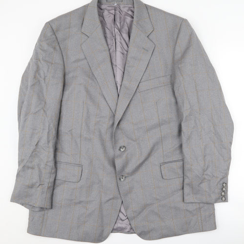 Magee Men's Grey Striped Blazer, Regular Fit, Size 44R