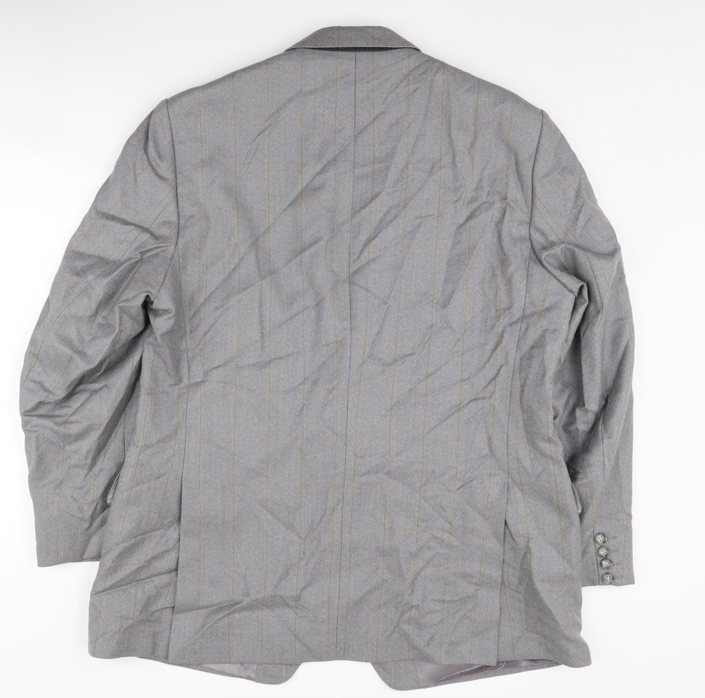 Magee Men's Grey Striped Blazer, Regular Fit, Size 44R