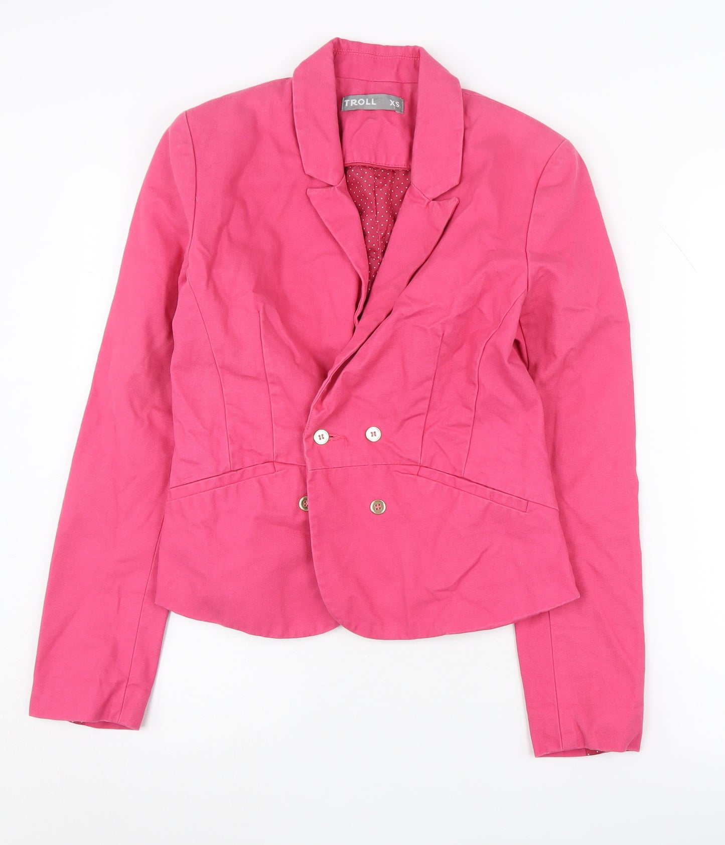 TROLL Pink Women’s Blazer XS with Notch Lapel