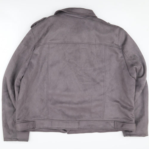 Bonmarché Women's Grey Biker Jacket Size 24