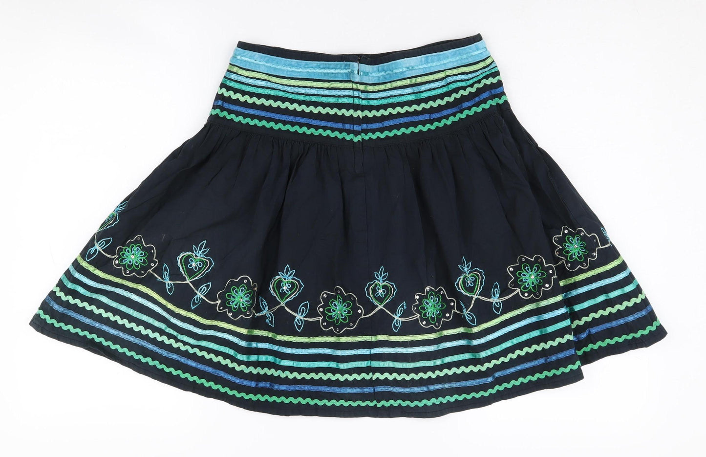 New Look Girls Black A-Line Skirt Age 13 with Embroidery