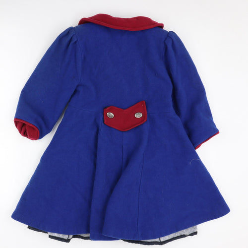 O.K. Company Girls Blue Basic Coat 8-9 Years