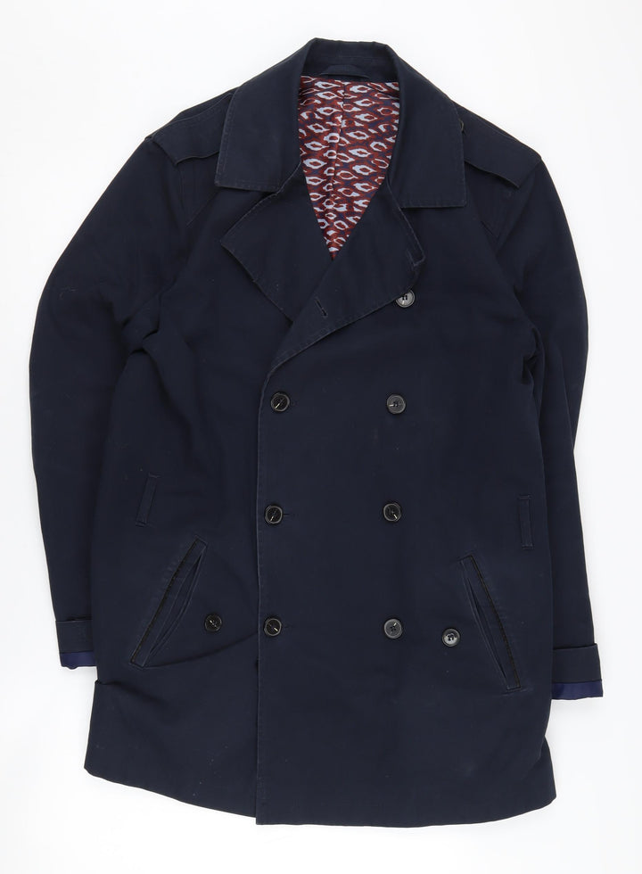River Island Men's Blue Cotton Coat - Size L