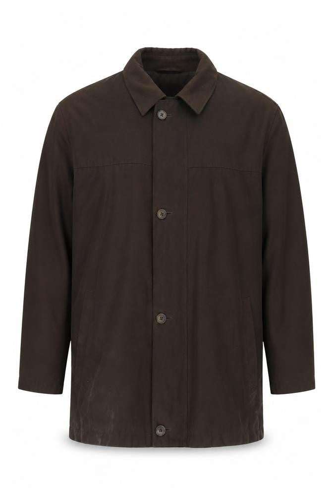 Front view of Jupiter Men's Brown Mid-Length Coat, size 52