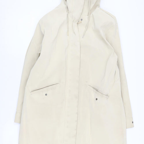 Zara Women's Beige Hooded Parka Coat Size S
