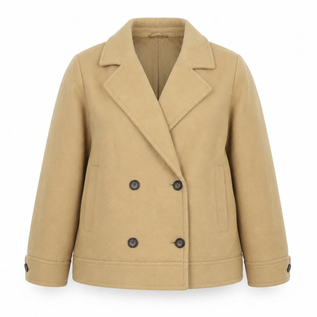 Front view of Marks & Spencer Women's Beige Pea Coat, size 16