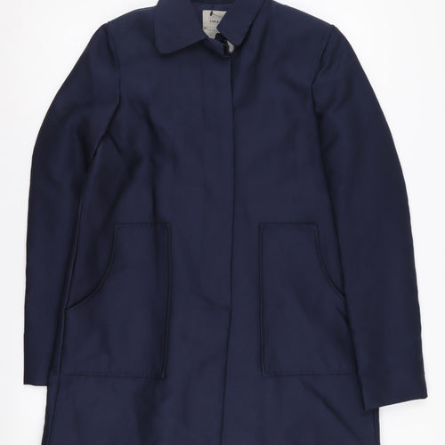 Zara Women's Blue XS Mid-Length Coat Cotton Blend