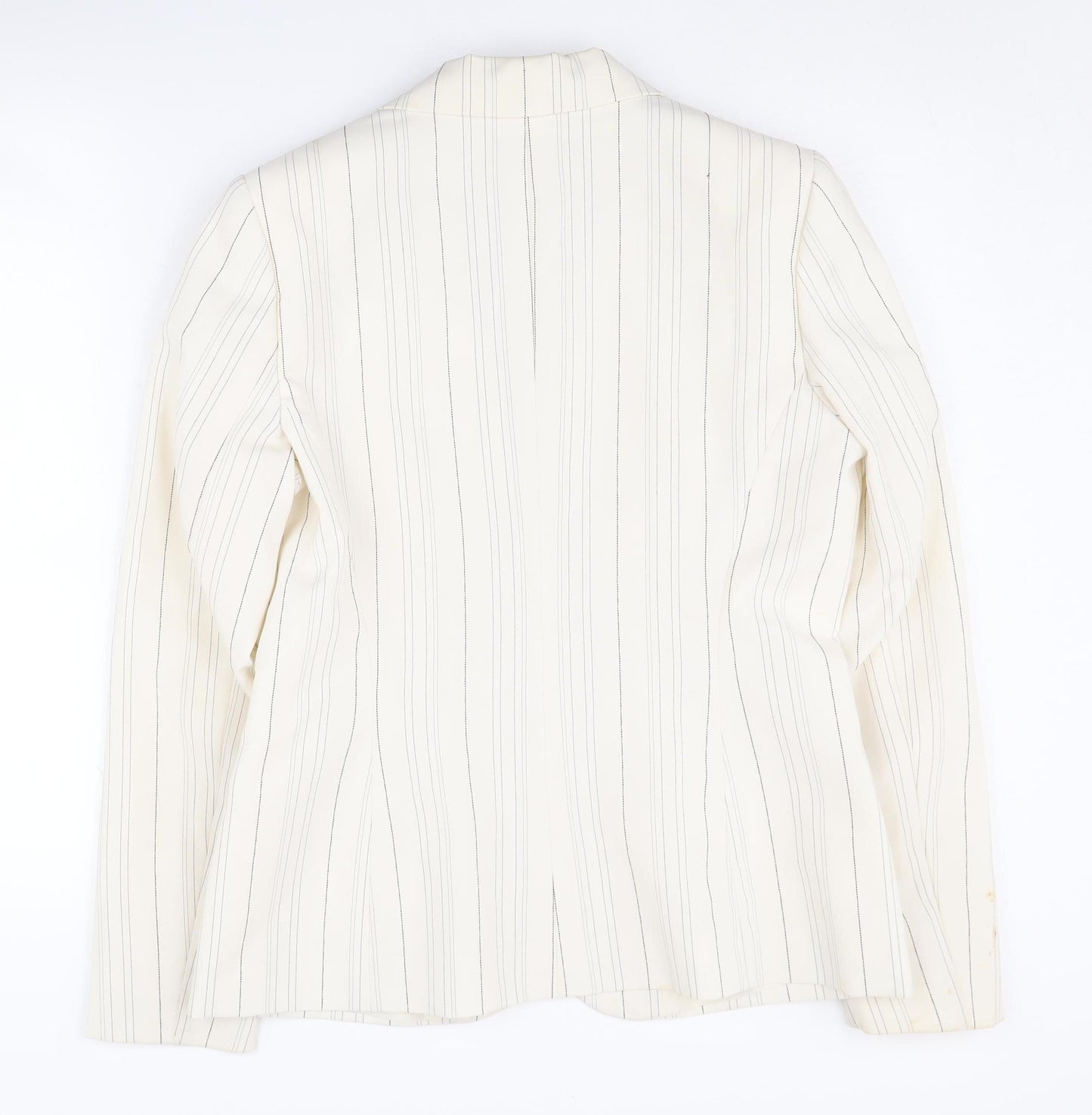 Women's White Pinstripe Blazer, Size 14