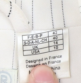 Women's White Pinstripe Blazer, Size 14