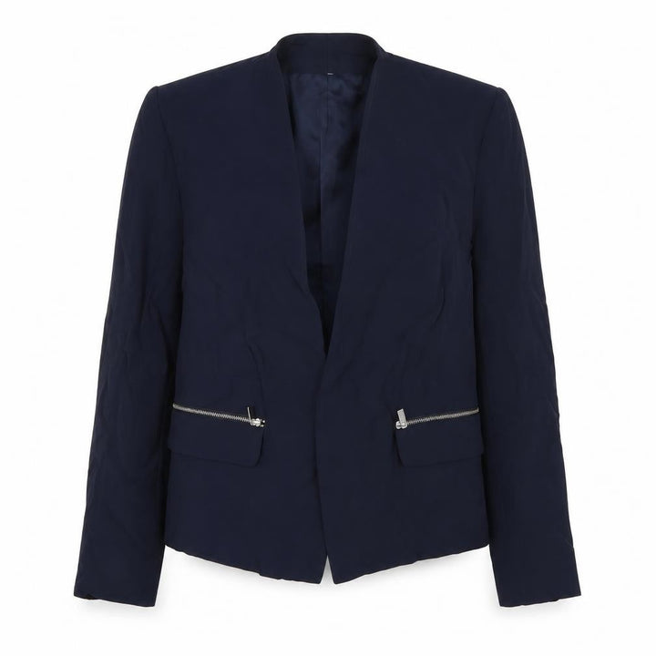 Mango Women's Blue Blazer Jacket, Large, Regular Fit
