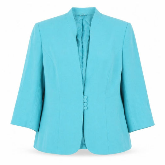 Front view of Isle Women's Blue Blazer Jacket, size 18