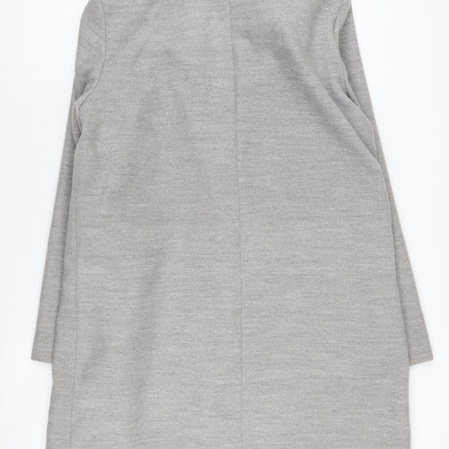 New Look Women's Grey Long Overcoat, Size 12