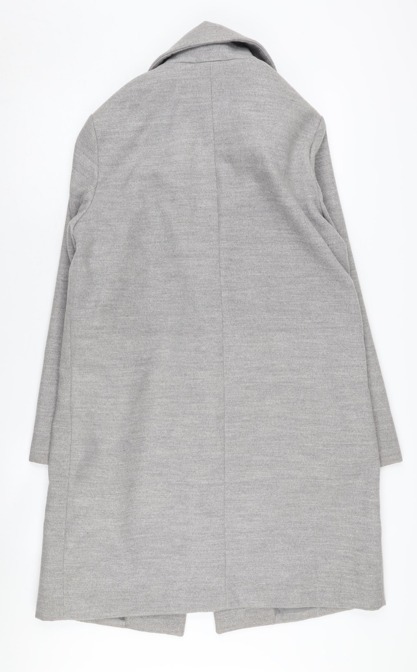 New Look Women's Grey Long Overcoat, Size 12