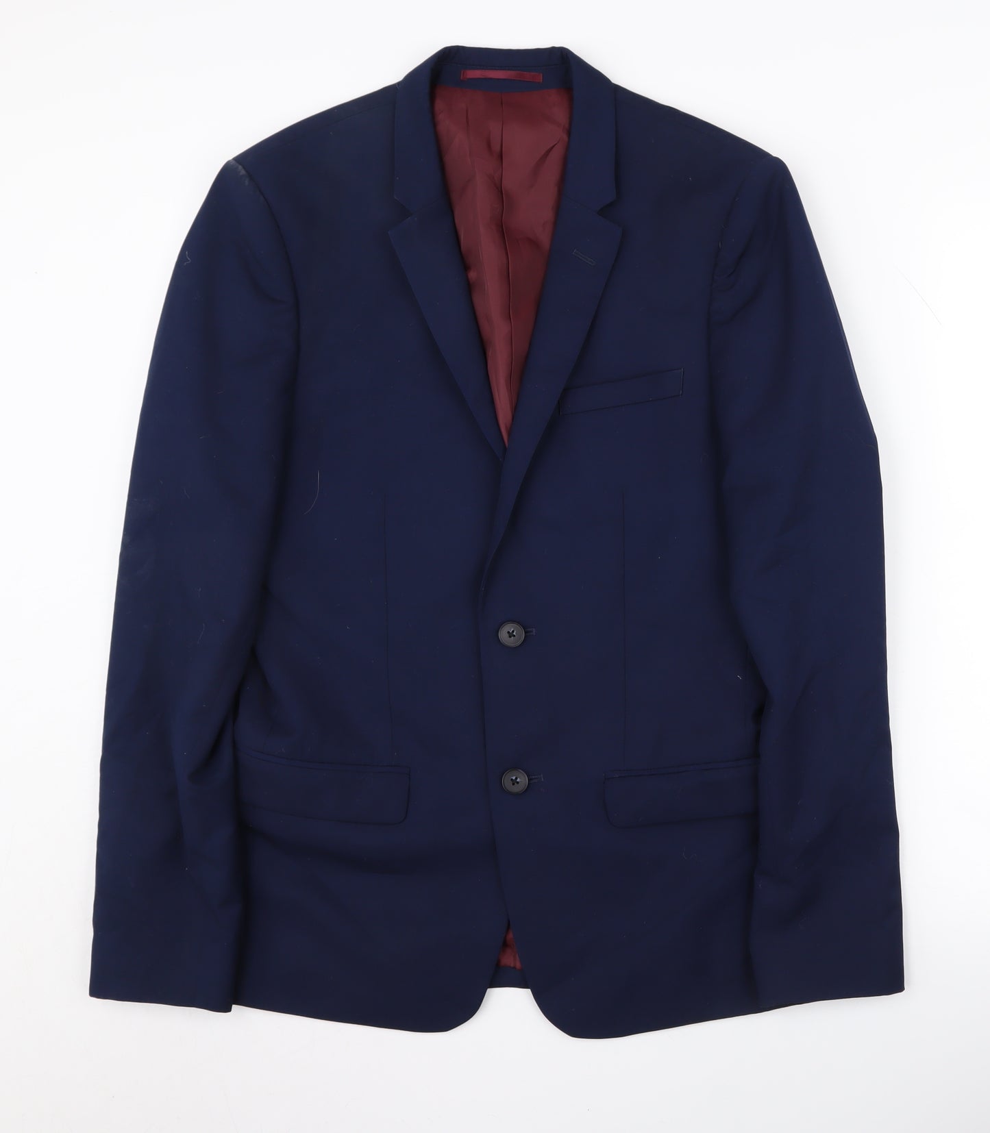 River Island Men's Blue Blazer 38R Casual Notch Lapel