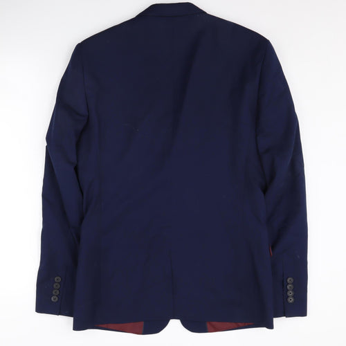 River Island Men's Blue Blazer 38R Casual Notch Lapel